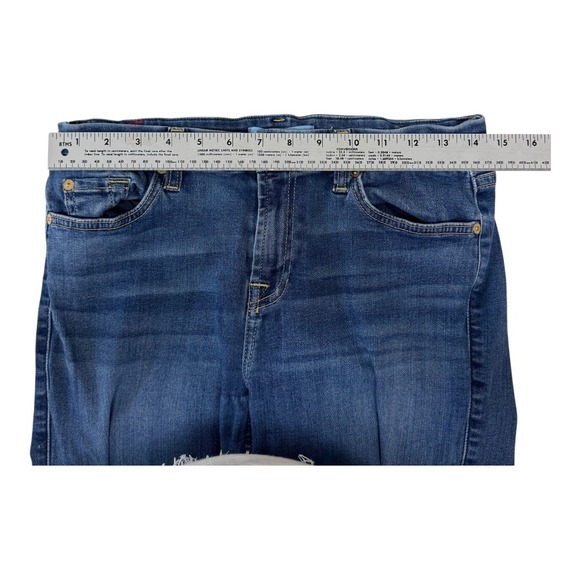 7 for All Mankind Blair Denim Kimmie Crop Stretchy Preppy Boho Jeans Size 30 - Picture 6 of 8